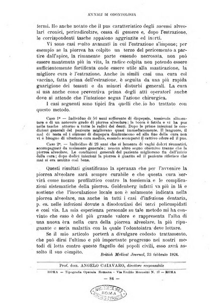 Annali di odontologia periodico mensile