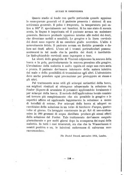 Annali di odontologia periodico mensile