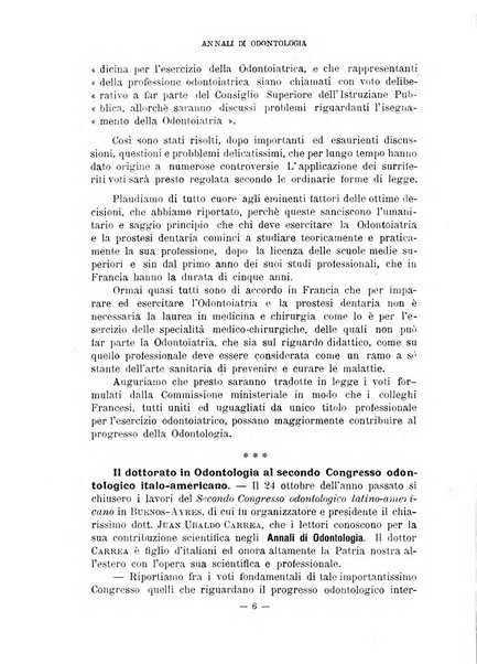 Annali di odontologia periodico mensile