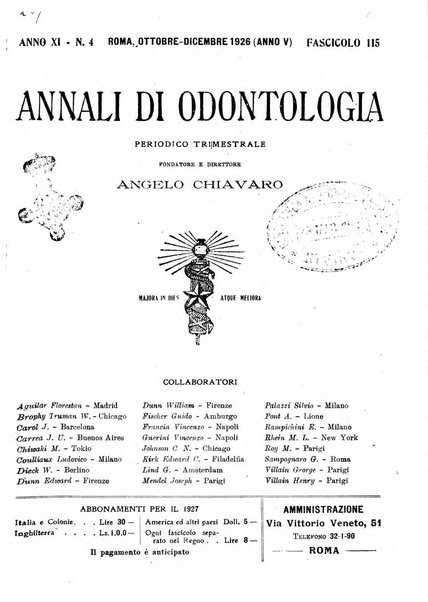 Annali di odontologia periodico mensile