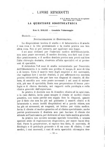 Annali di odontologia periodico mensile