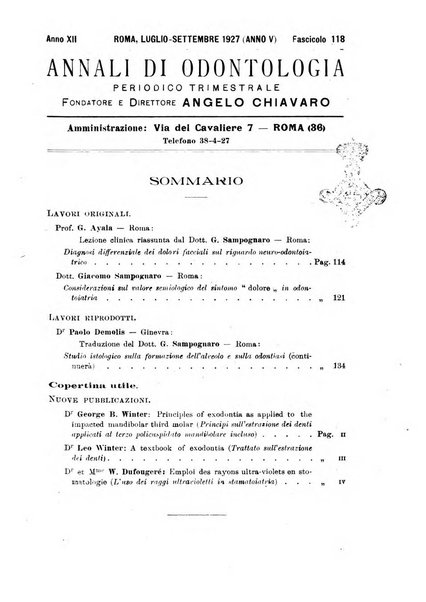 Annali di odontologia periodico mensile