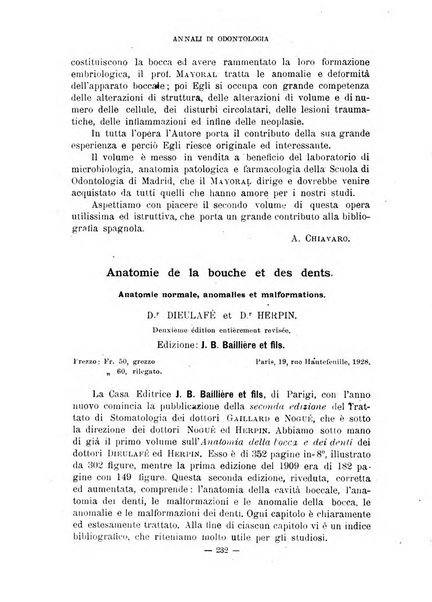 Annali di odontologia periodico mensile