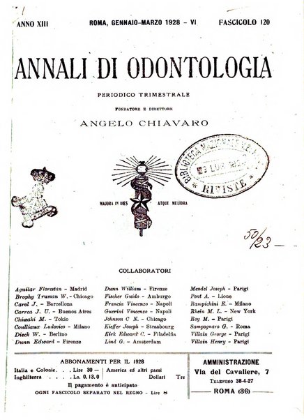 Annali di odontologia periodico mensile