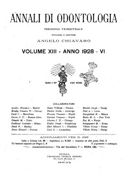 Annali di odontologia periodico mensile