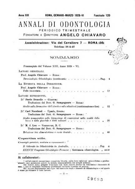 Annali di odontologia periodico mensile