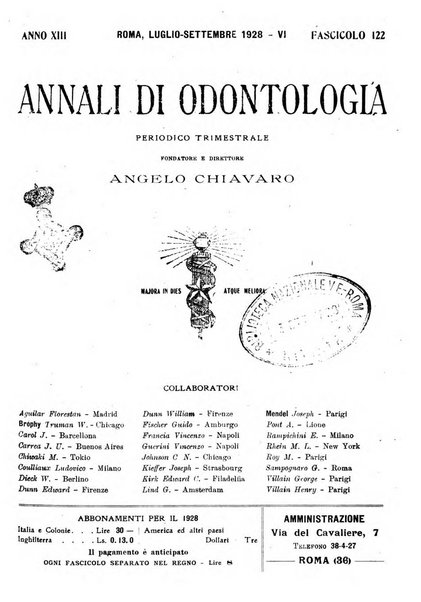 Annali di odontologia periodico mensile