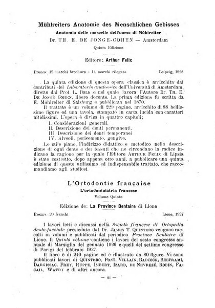 Annali di odontologia periodico mensile