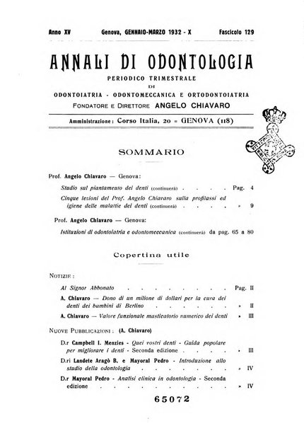 Annali di odontologia periodico mensile