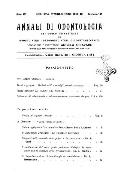 Annali di odontologia periodico mensile