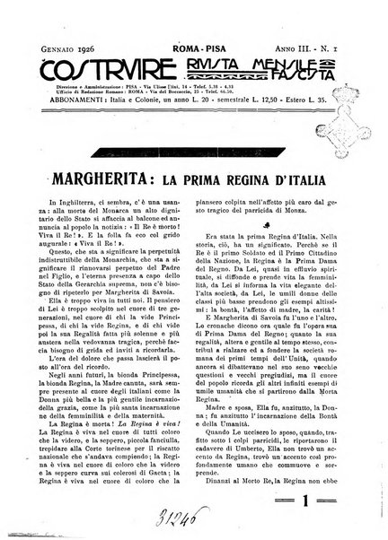 Costruire rivista mensile fascista