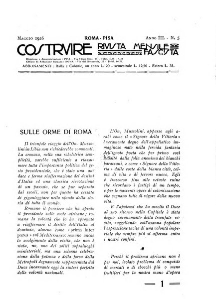 Costruire rivista mensile fascista