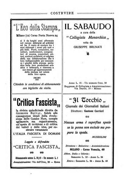 Costruire rivista mensile fascista