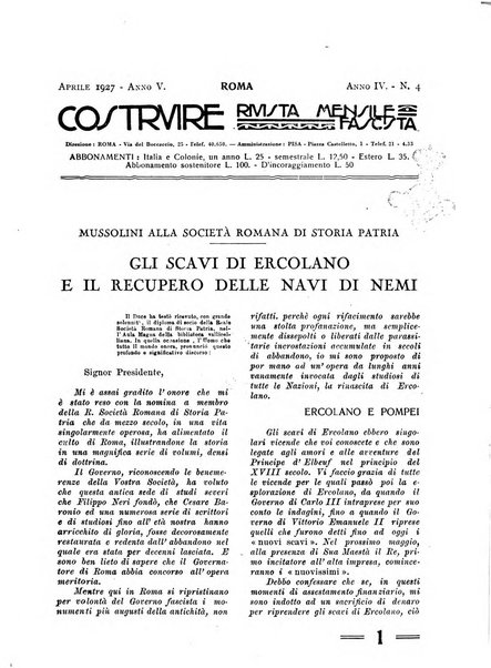 Costruire rivista mensile fascista