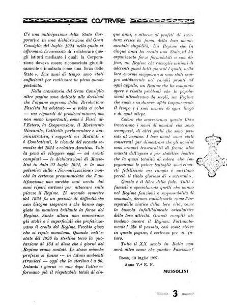 Costruire rivista mensile fascista