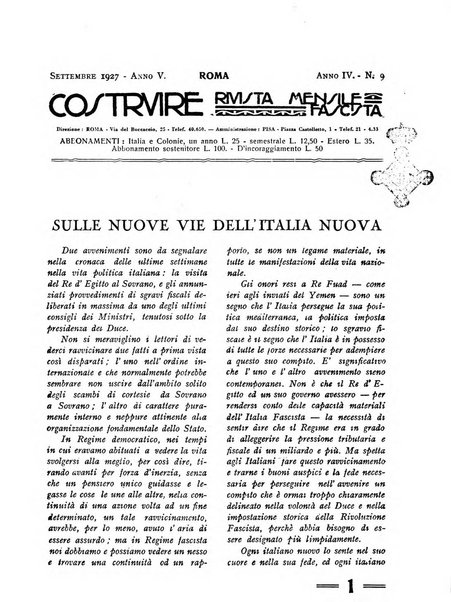 Costruire rivista mensile fascista