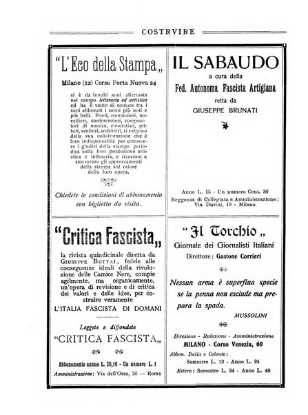 Costruire rivista mensile fascista