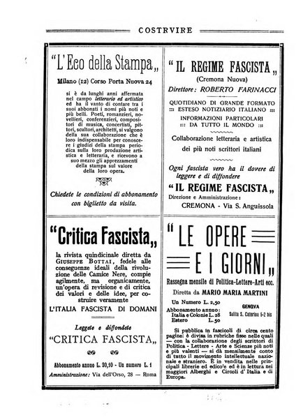 Costruire rivista mensile fascista