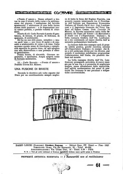 Costruire rivista mensile fascista