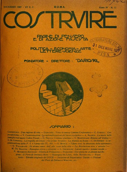 Costruire rivista mensile fascista