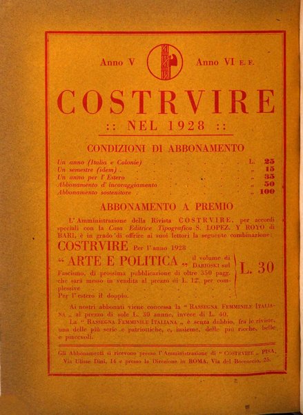 Costruire rivista mensile fascista