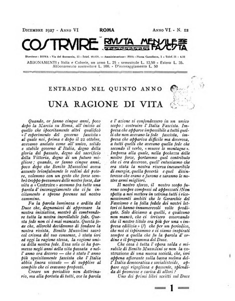 Costruire rivista mensile fascista