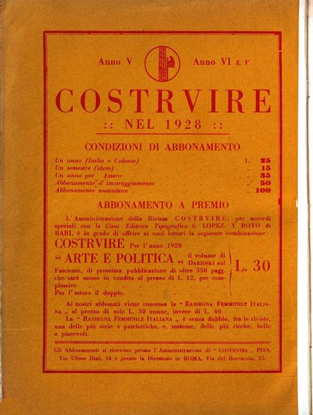 Costruire rivista mensile fascista