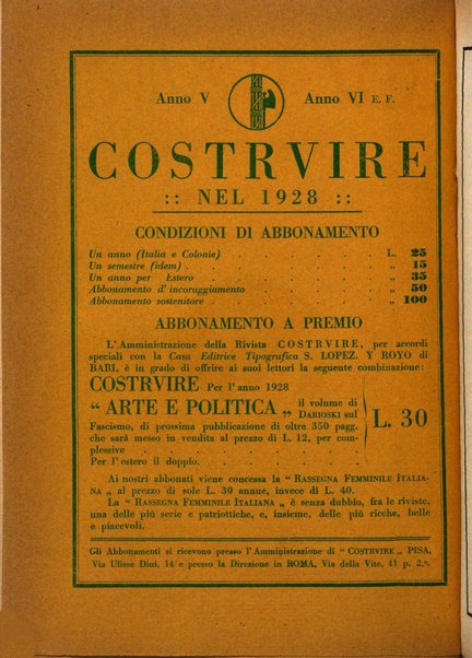 Costruire rivista mensile fascista