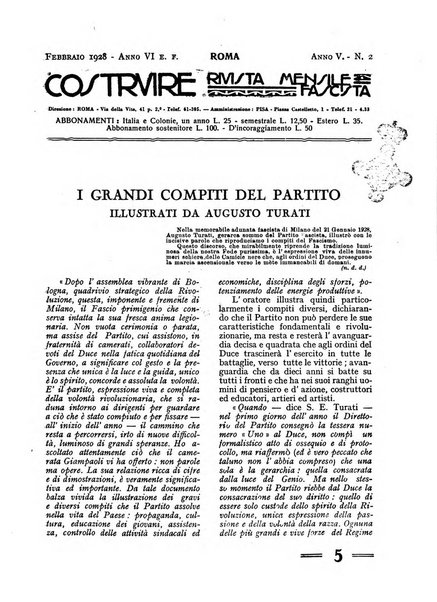 Costruire rivista mensile fascista