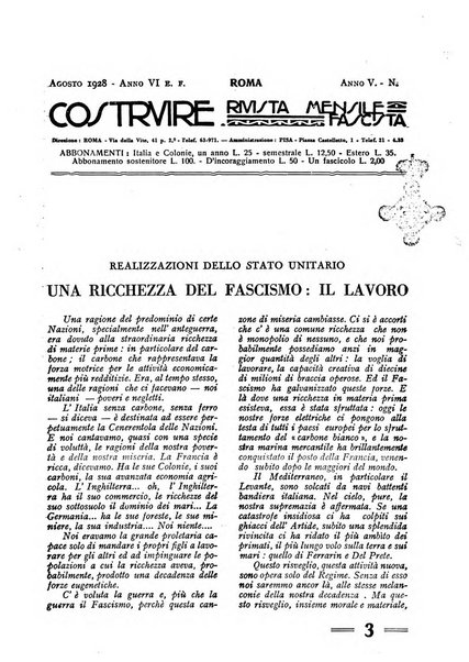 Costruire rivista mensile fascista