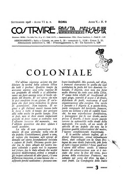 Costruire rivista mensile fascista