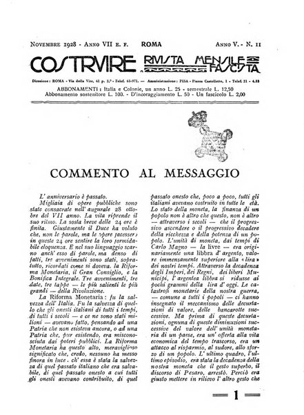 Costruire rivista mensile fascista