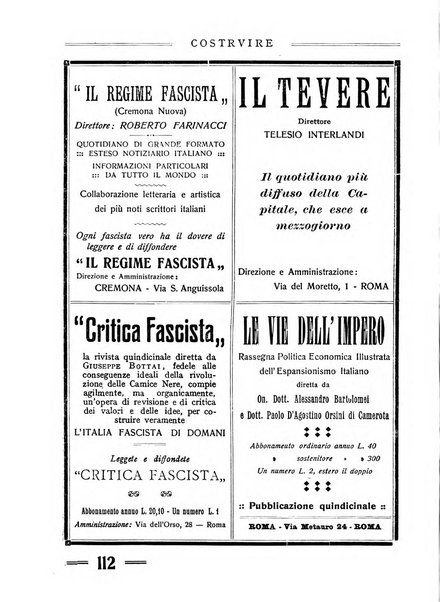 Costruire rivista mensile fascista