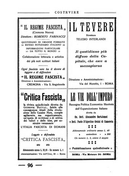 Costruire rivista mensile fascista