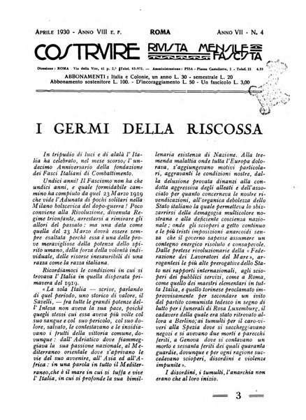 Costruire rivista mensile fascista