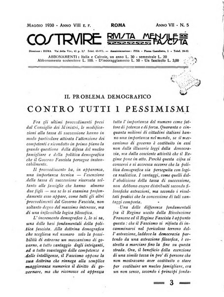 Costruire rivista mensile fascista