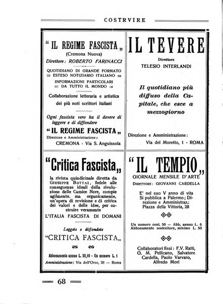 Costruire rivista mensile fascista