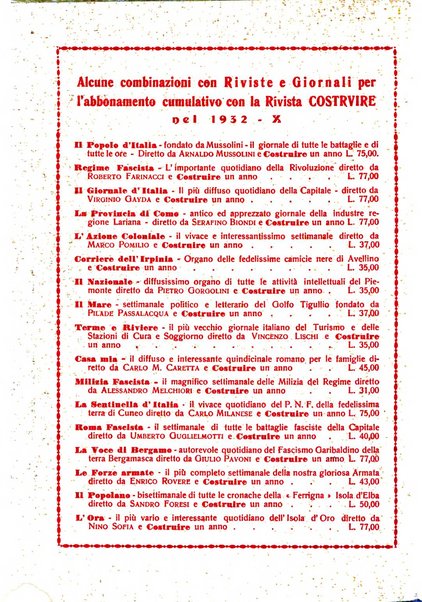 Costruire rivista mensile fascista