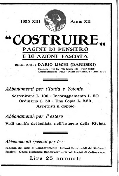 Costruire rivista mensile fascista