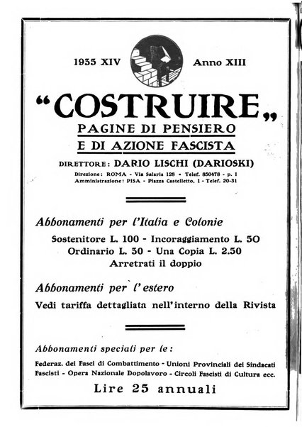 Costruire rivista mensile fascista