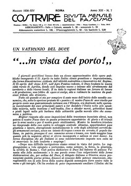 Costruire rivista mensile fascista