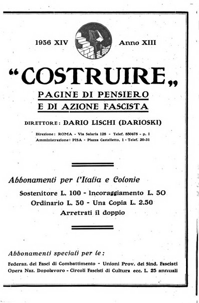 Costruire rivista mensile fascista