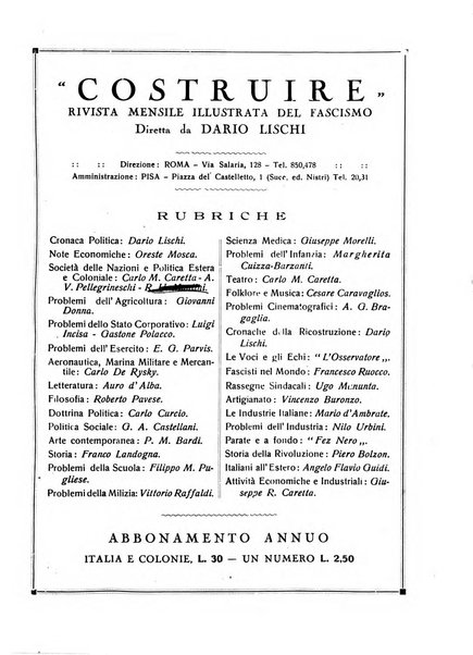 Costruire rivista mensile fascista