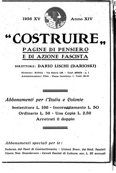 Costruire rivista mensile fascista