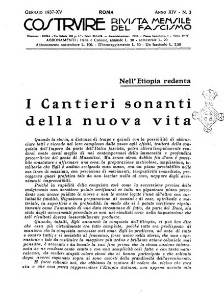 Costruire rivista mensile fascista