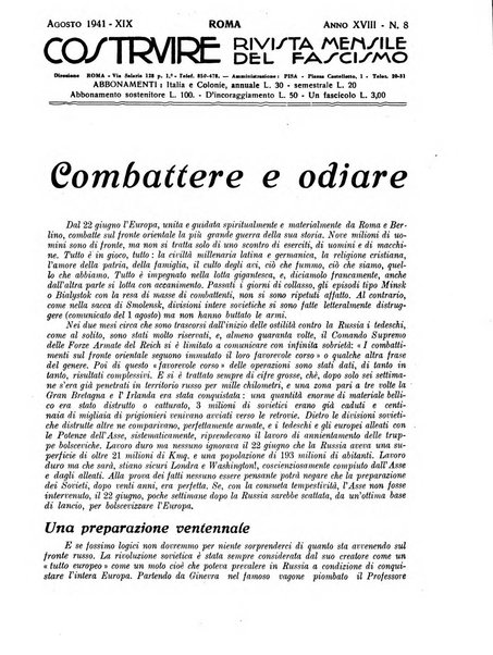 Costruire rivista mensile fascista