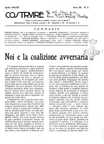 Costruire rivista mensile fascista