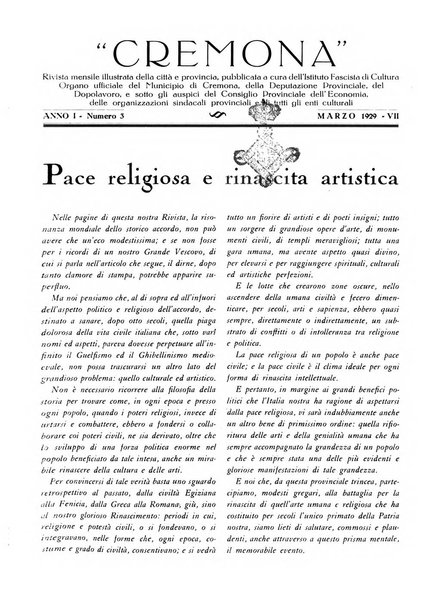 Cremona rivista mensile illustrata della Citta e Provincia