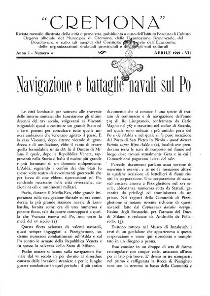 Cremona rivista mensile illustrata della Citta e Provincia