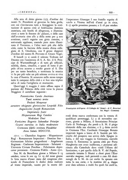 Cremona rivista mensile illustrata della Citta e Provincia